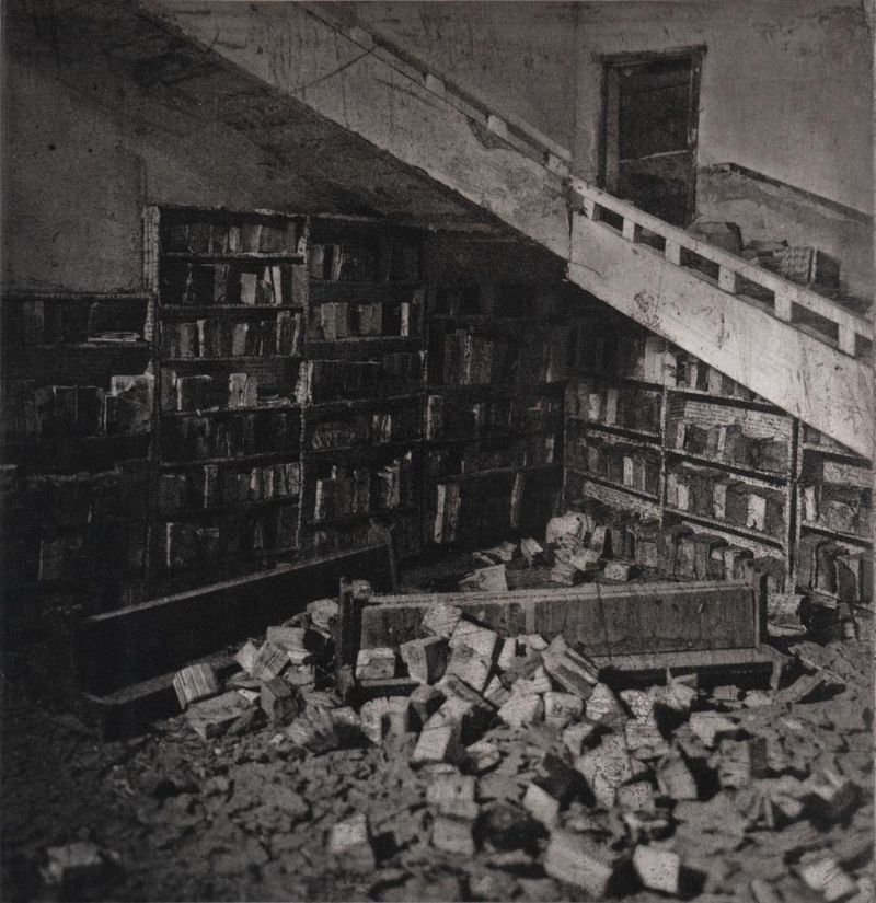 Flooded Library_2021_Photogravure_11x11