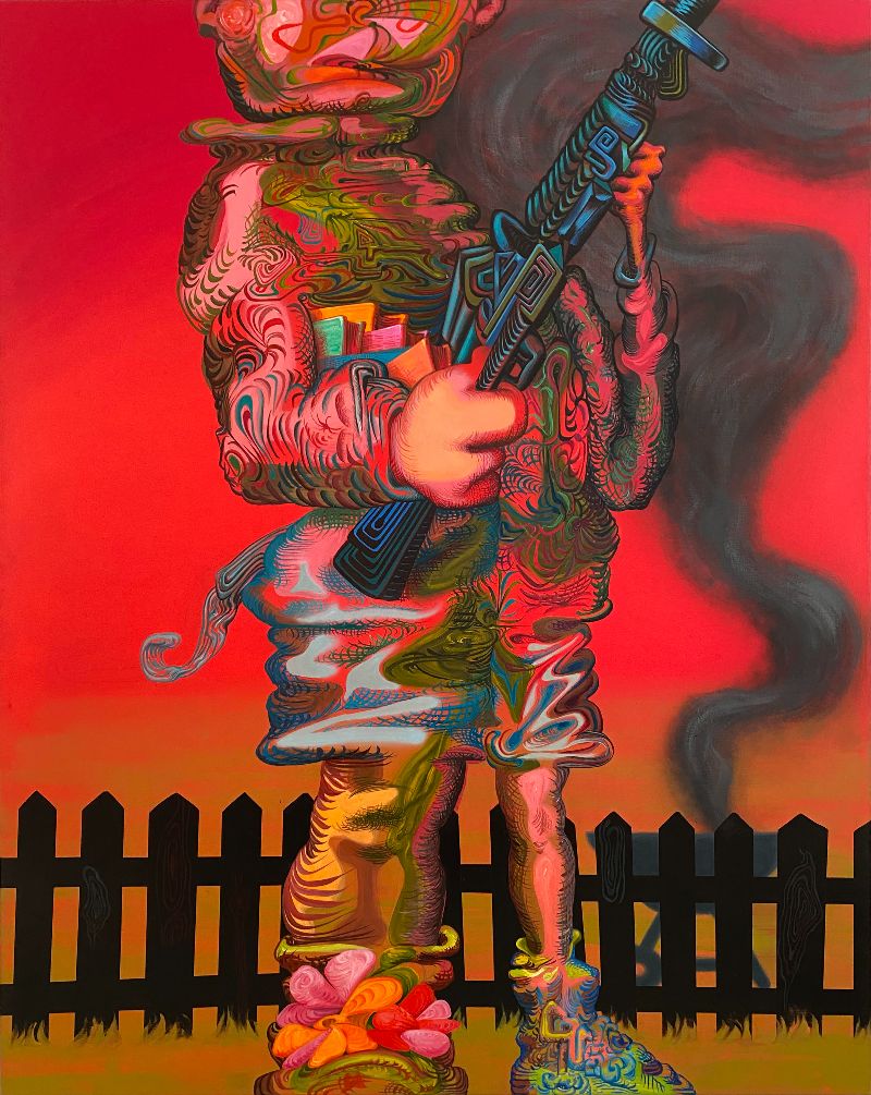 James Esber, Suburbia, 2025, acrylic on canvas, 78 x 62 inches